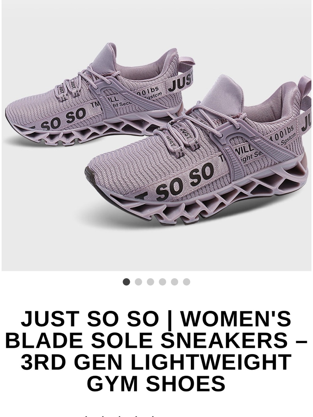 Just so so women’s blade sole running shoes light purple size 40